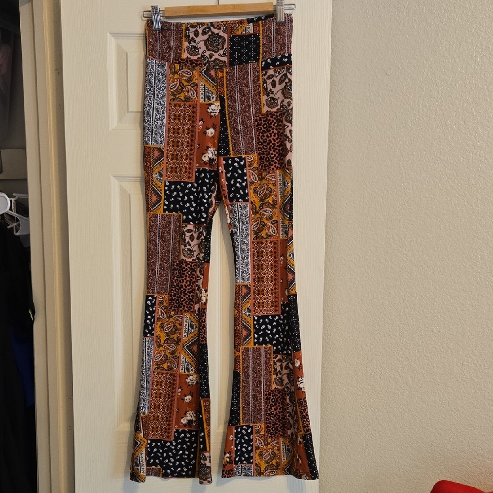 Bohemian Patchwork Flare Pants/ Leggings